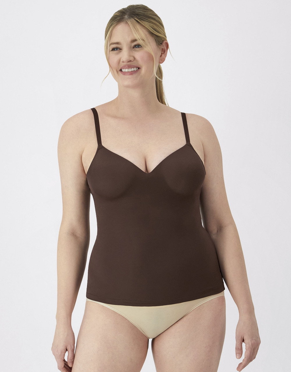 Maidenform Women Firm Control Tummy Shaping Foam Camisole Just Brown Size L